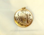 Initial Victorian Gold Filled Locket Pendant 1909