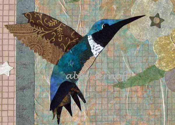 Set of 4 ACEO Prints of Bird Collages