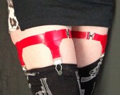 Sock Garters Adjustable Red Latex  Custom
