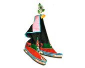 Handmade Boots . Nepalese . Trekker . Gypsy . Festival Boots . 1970s