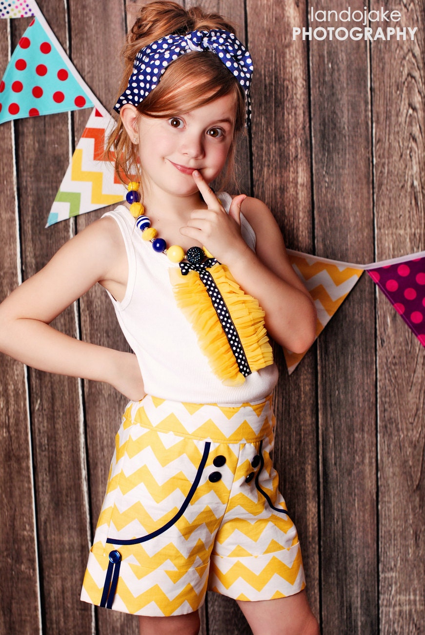 LEMON DROP high-waisted sailor shorts in sizes 12mo to girls 8