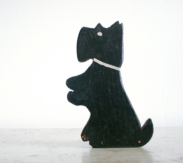 Vintage Scottie Dog Doorstop / Handmade / Folk Art