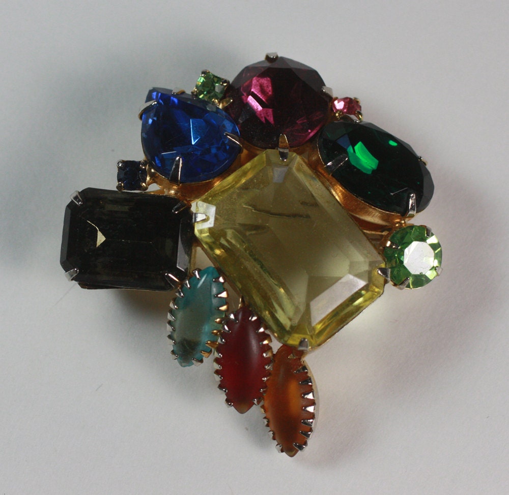 Vintage Juliana D & E Multi Color Brooch Chunky Bold