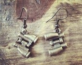 binocular charm earrings in bronze