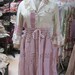 Vintage Kitty romance... battenburg, hand dyed, lace, roses, crochet, dreamy ecru and dusky pink coat..Med/Lge