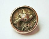 Small Victorian Bird Brooch - Eggs - Nest - Animal - 12KT - Pink Yellow Gold - Antique - C1890