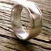 Hand Made Finger Print Wedding or Anniversary Band in 14K White Gold with Rounded Ring Profile and Edges Size 8.5/8mm