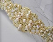 Sash, Belt, Wedding BAROCCO Beaded Bridal Gemstones Genuine Pearls Swarovski Jewel Luxury, 2013, TianaCHE