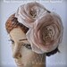 Blush Roses Veil Headband, Silk Hand dyed Antique style flowers, Vintage stamens, Wedding, READY TO SHIP 2013, TianaHE