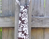 MEMORIAL DAY SALE Baby Necktie - Toddler Necktie - Infant Necktie - Boys Necktie - Brown and White Damask Style - Photography Prop