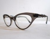 Sumptuous Grey Cat Eye Eyeglass Frames, Vintage Sixties Eyewear / New Old Stock //Fifties Sunglasses, FRANCE / L Evrard
