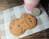 Miniature Cookie - Chocolate Chip Cookies SET B -1/3 Scale for BJD, SD, American Girl, Resin Dolls etc