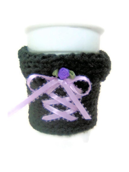 Lavender Ribbon Corset Cup Cozy