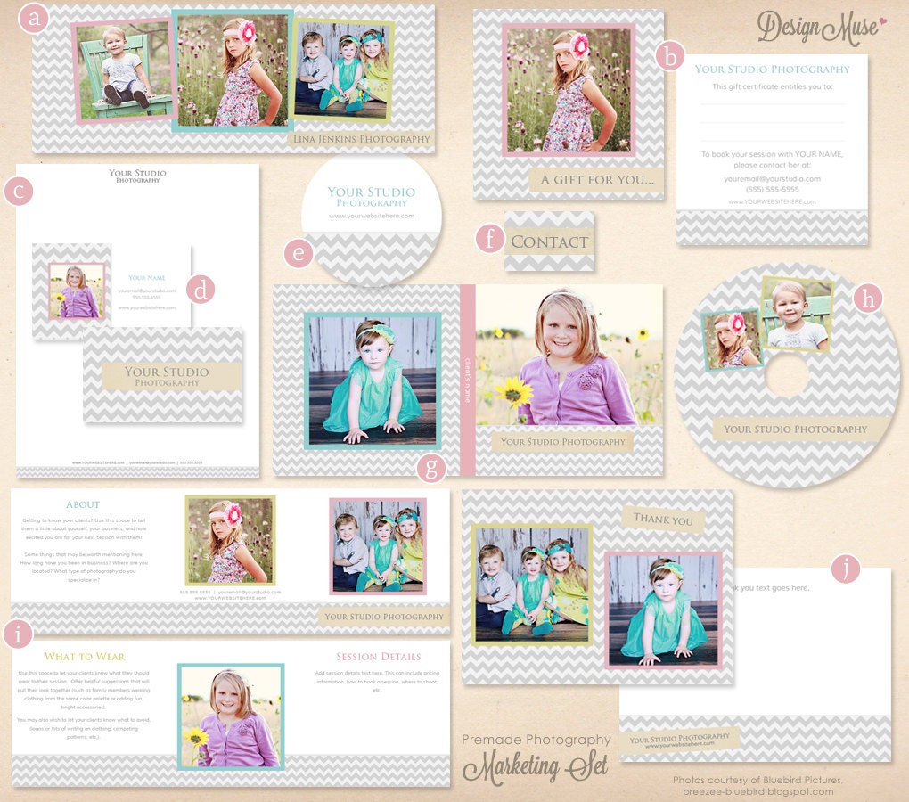 Modern Chevron Photography Marketing Set - INSTANT DOWNLOAD