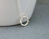 Dainty Silver Circle Necklace, Sterling Silver, Karma, Eternity Necklace, Circle of Life