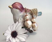 faux pearl nugget earrings, june birthstone, mothers day, symbolic: Wisdom, Grace, Happiness