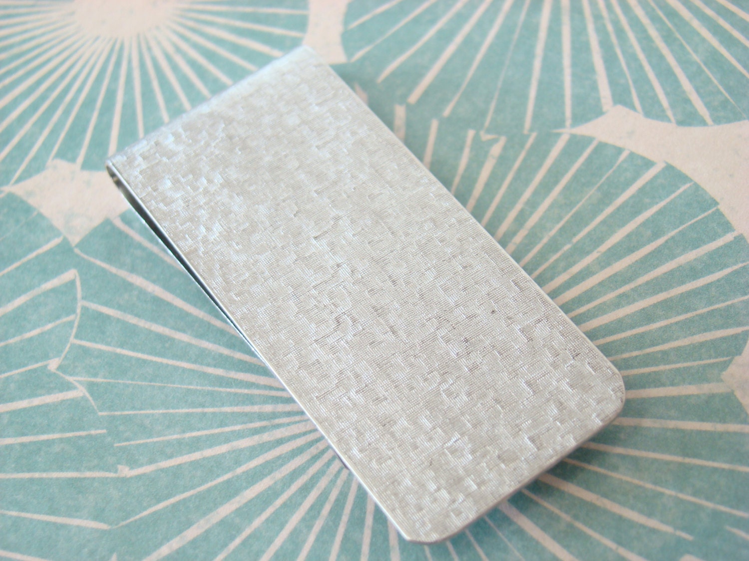 Two Textured Silver Money Clips - Set of Two - Perfect for Stamping