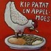 044 - KIP PATAT en APPELMOES - folded art cards - chicken series by ed van der hoek - 15X15cm/6X6inch with envelope