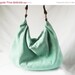 Weekend Sale - Mint Green Hobo - Vegan ultra suede slouch bag - Handmade handbag - Made to Order