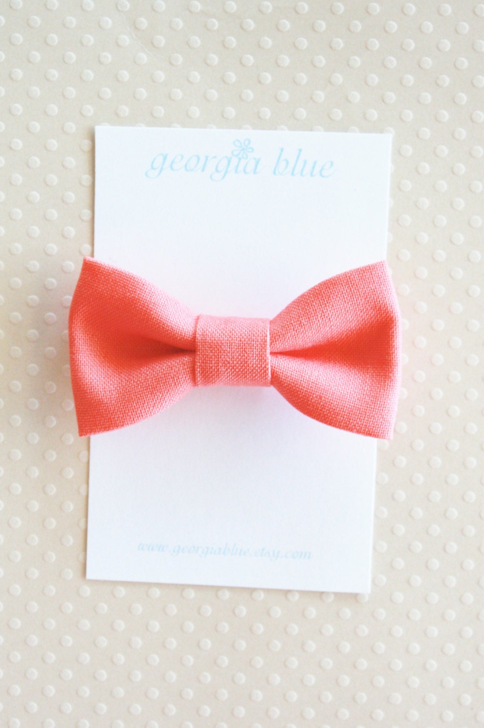 Coral Fabric Bow