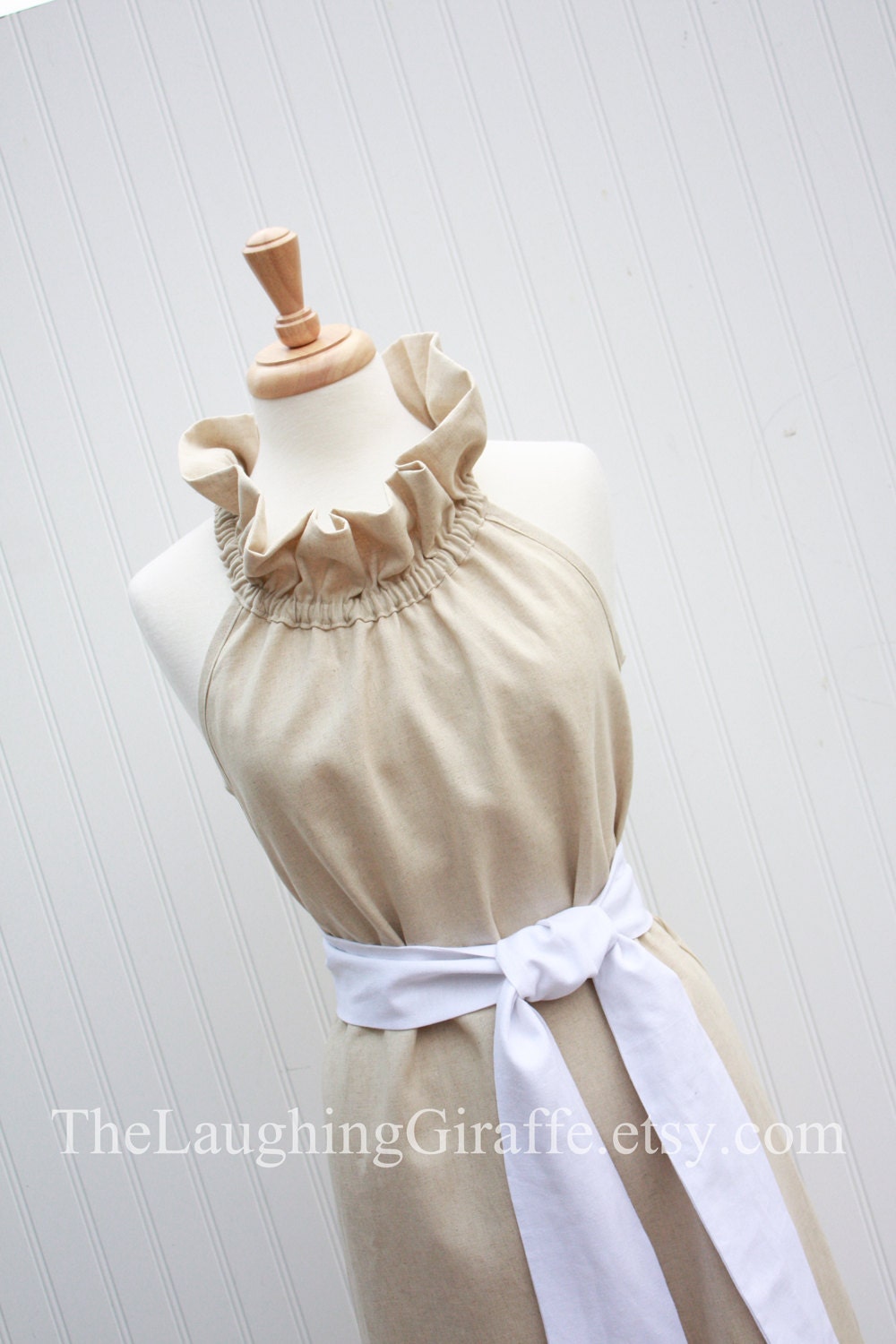 NEW...Seascape...Women's Linen Dress with Removable Sash,