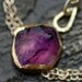 Raw Amethyst  on 22k and 14k Yellow Gold Necklace