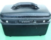 Vintage Samsonite Black Traincase Makeup Carry On Suitcase Luggage with KEY