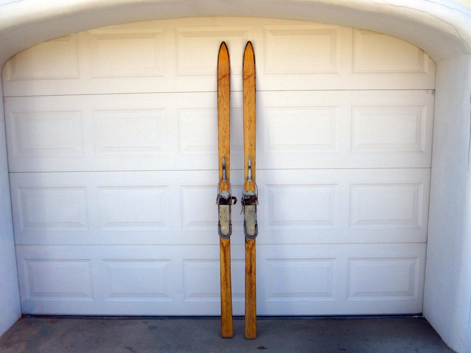 Antique Pair Of Wooden Skis / Great For Rustic Home By MidMod