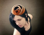 Modern Ombre Red/Grey Felt Fascinator - Orbital Series - Made To Order