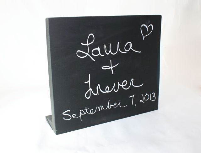 Chalkboard Message or Memo Board, free standing, 8.5" x 10", black