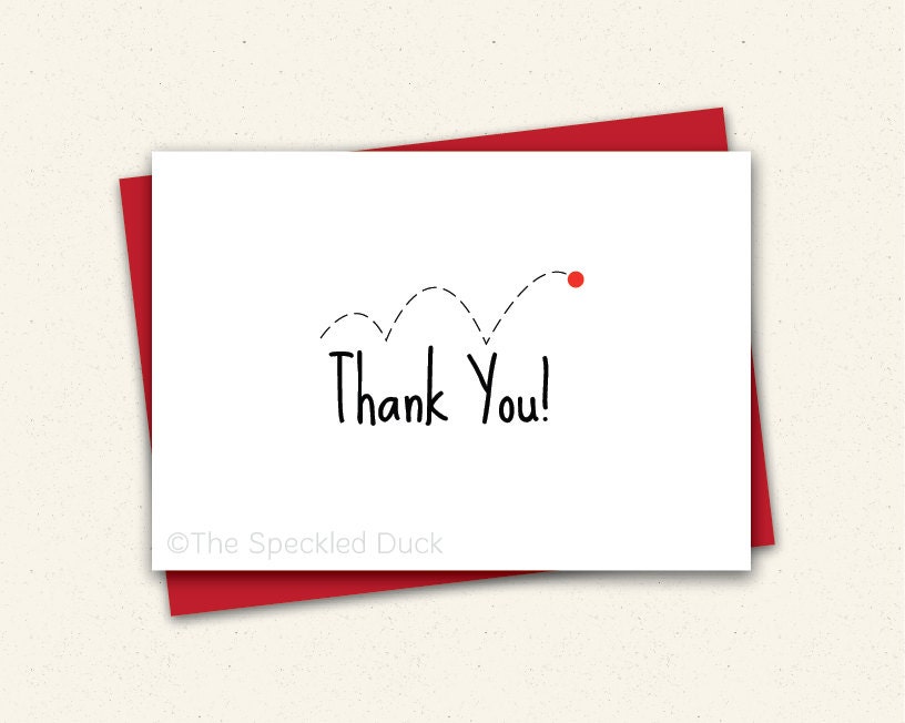 Let's Bounce Thank You - Set of 12 Folded Notes Il_570xn