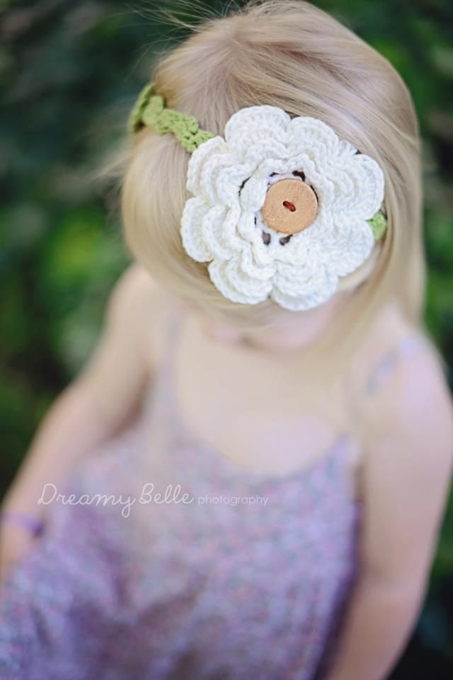 PDF Crochet Pattern Irish Rose Flower Headband Prop Girls