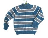70s Stripe Sweater Donmoor, Striped Wool Mohair Pullover Jumper XS S Adult 37 inch Chest