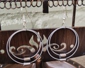 Recycled Bass Strings - Restored Bass String Concentric Circles Earrings