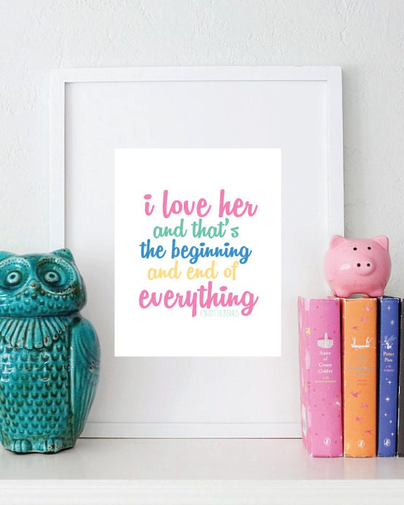 8x10 I love her quote print