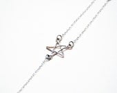 Pentagram Finger Bracelet In Sterling Silver