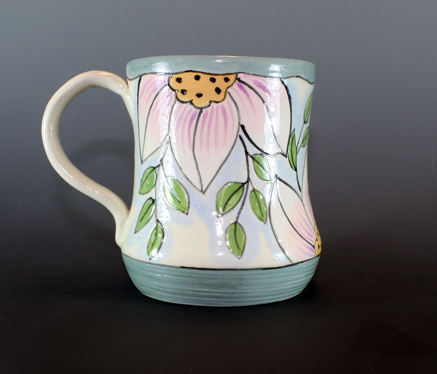 Blue Grey and Pink Lotus mug