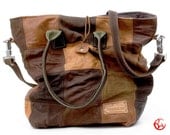 Distressed Leather Tote // Upcycled and Handmade by peace4you - Model leo-2109
