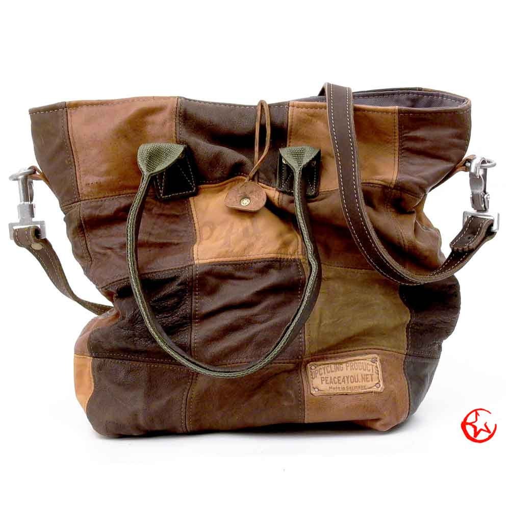 Distressed Leather Tote // Upcycled and Handmade by peace4you - Model leo-2109