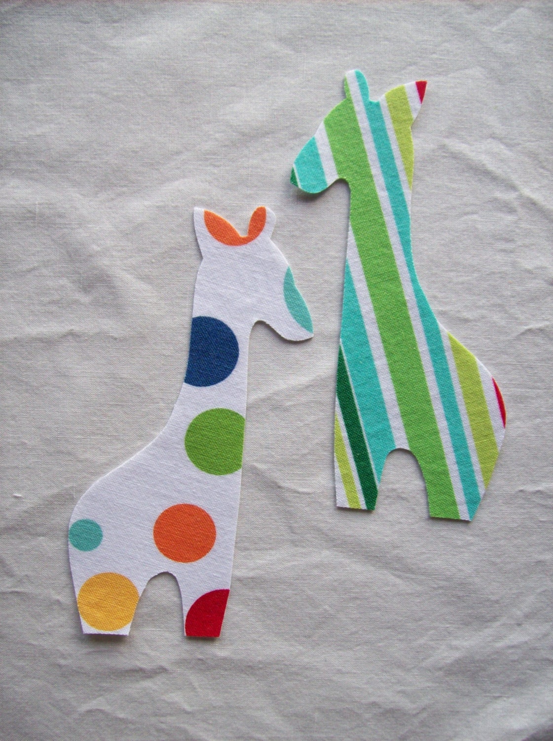 2 Small Diy Fabric Iron On Applique Giraffes