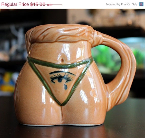 Summer Sale Vintage Novelty Ceramic Mug Female Butt & Underwear Novelty Barware Mexican Ceramics