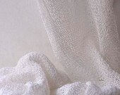 Hand knitted scarf from natural linen.  Ready to ship