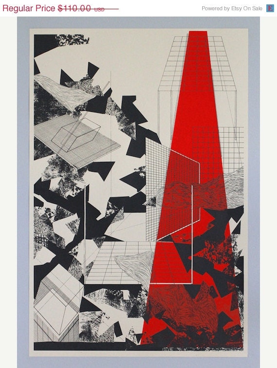 Grid landscape, silkscreen print