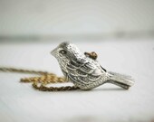 Song BIRD Silver Whistle NECKLACE Vintage Style Silver Bird Pendant