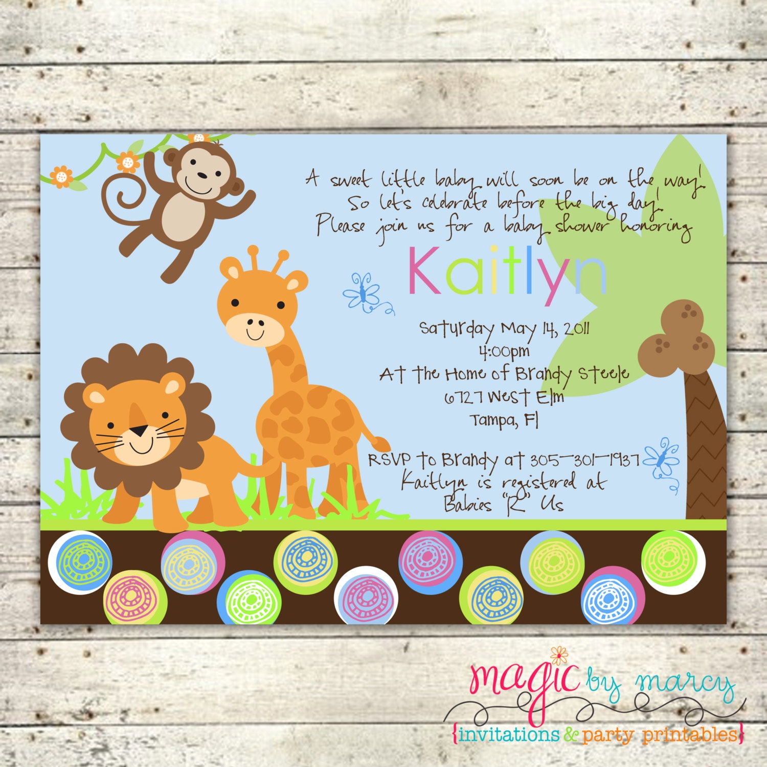 Jungle Themed Baby Shower Printable Invitations Il_170x135