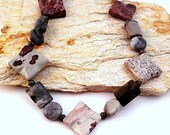 Crazy Horse Jasper and Picasso Jasper Necklace, Jasper Jewelry, Metal Free