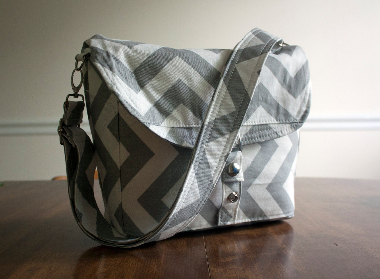 chevron camera bag // cross body padded dslr case // CUSTOM in your choice of chevron fabric