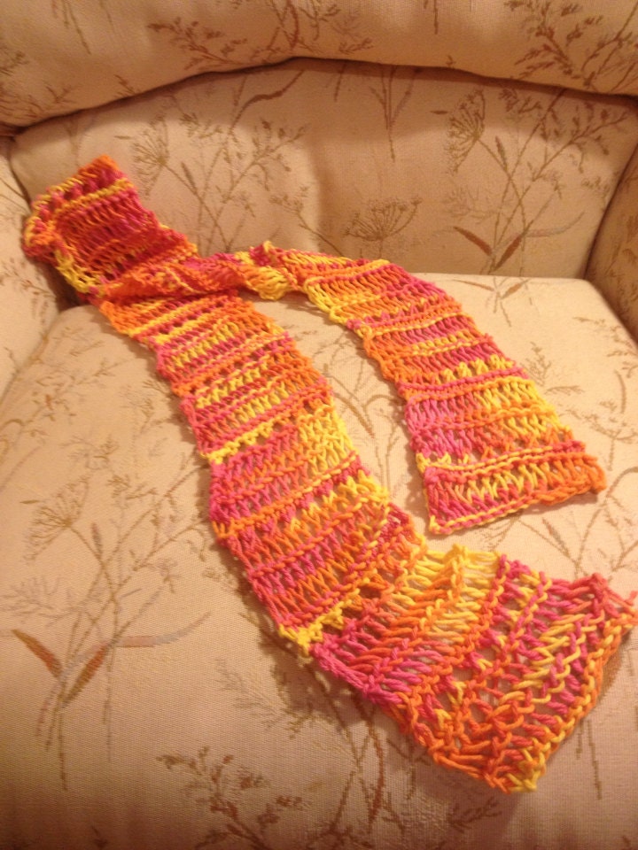 Tropical Sunrise Cotton Knitted Scarf