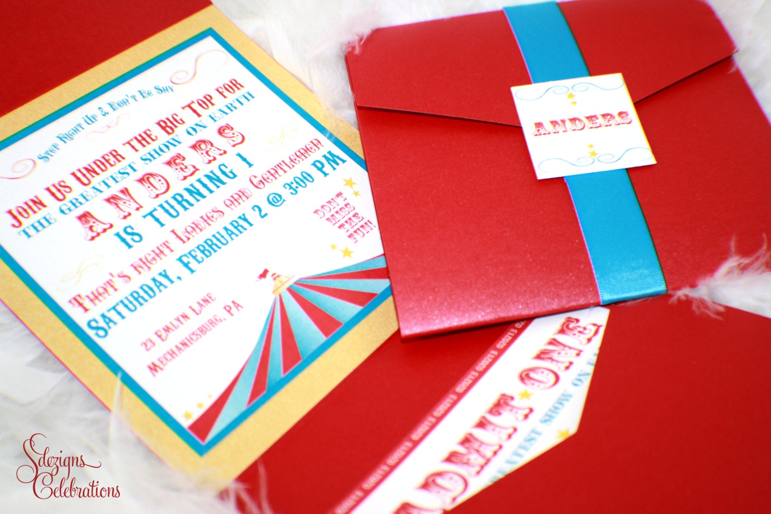 Circus or Carnival Theme Birthday Invitations