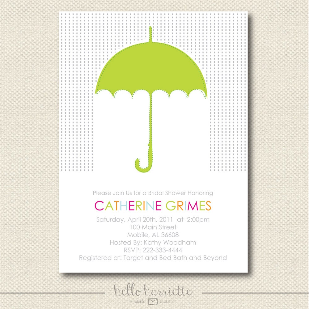 PRINTABLE Umbrella Bridal Shower Invite